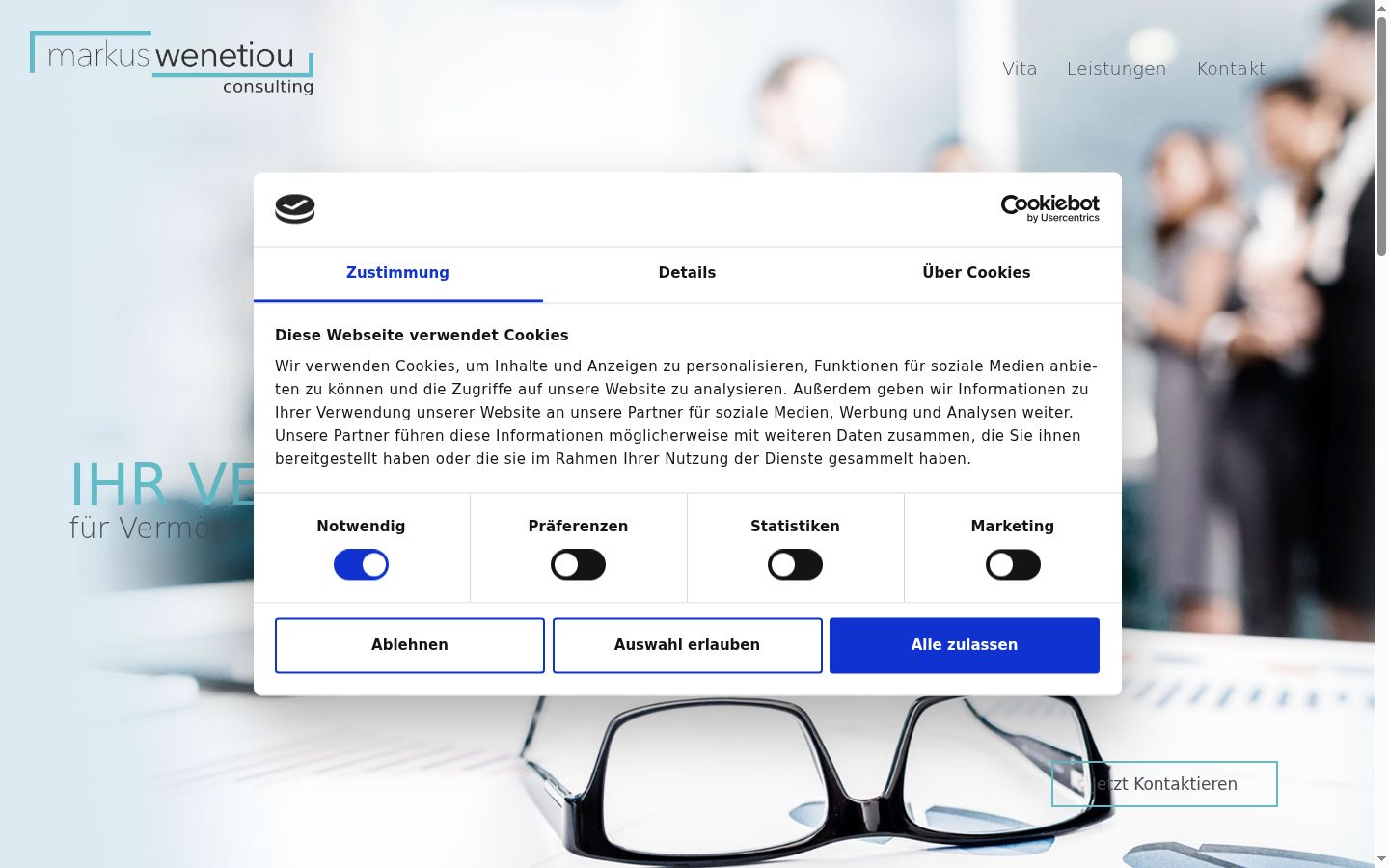 Screenshot tal-banner tal-kunsens muri qabel kwalunkwe interazzjoni