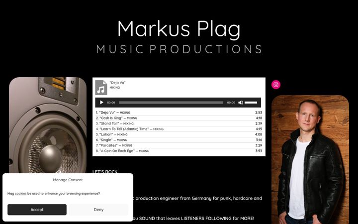 Screenshot of markusplagmusic.com