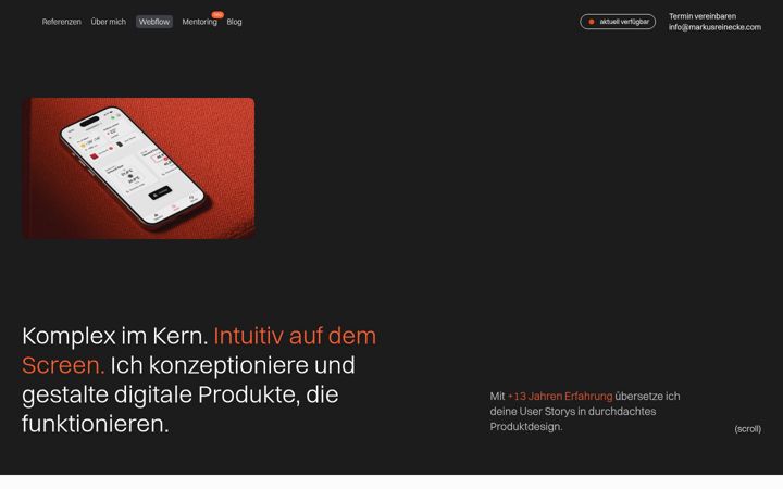Screenshot van markusreinecke.com
