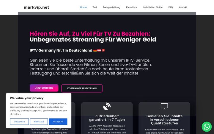 Screenshot of markvip.net