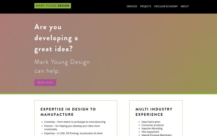 Screenshot of markyoungdesign.co.uk