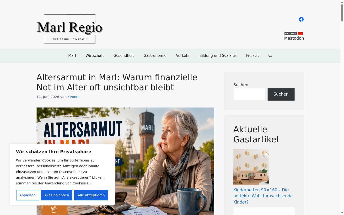 Screenshot of the consent banner shown before any interaction
