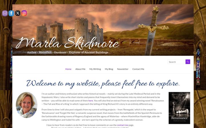 Screenshot of marlaskidmore.com