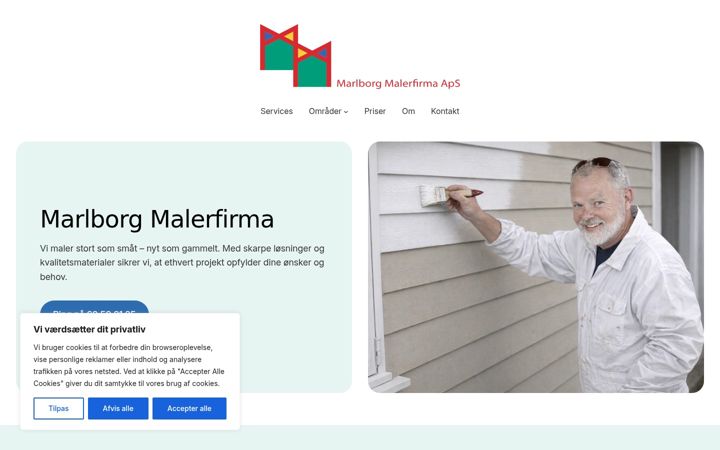 Screenshot of marlborgmalerfirma.dk