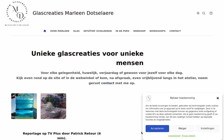 Screenshot of marleendotselaere.be