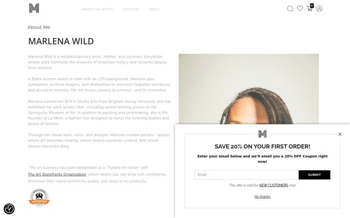 Screenshot of marlenawilding.com