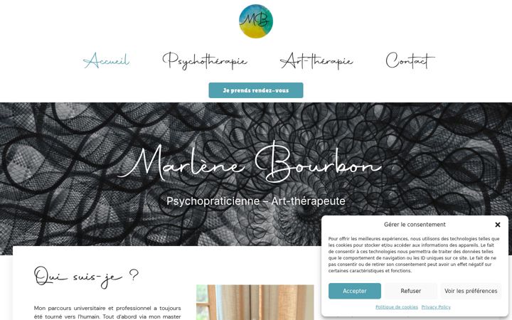 Screenshot of marlenebourbon.fr