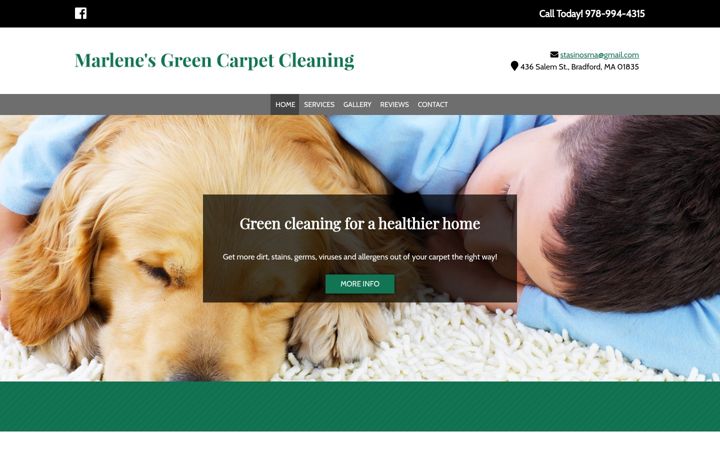 Screenshot of marlenesgreencarpetcleaning.com