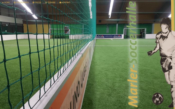 Screenshot of marler-soccerhalle.de