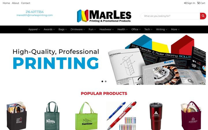 Screenshot of marlesprinting.com
