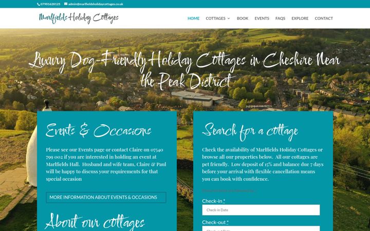 Screenshot of marlfieldsholidaycottages.co.uk
