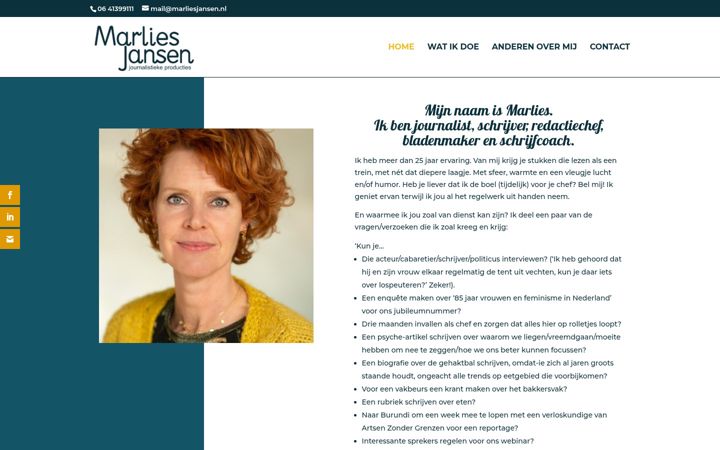 Screenshot of marliesjansen.nl