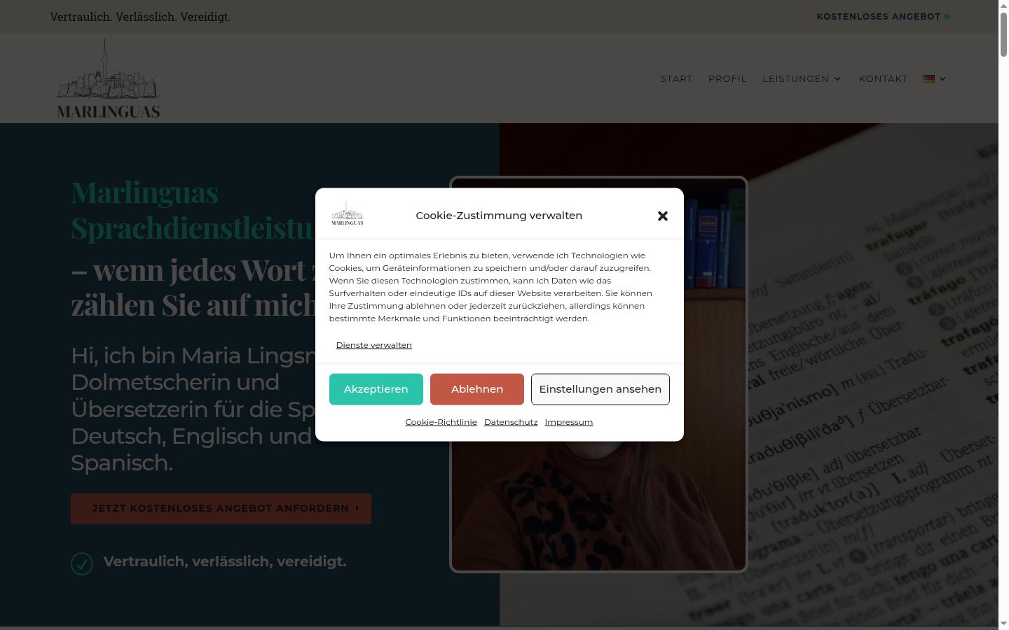 Sutikimo reklamjuostės, rodytos prieš bet kokią sąveiką, ekrano kopija
