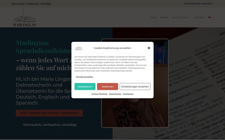 Screenshot of marlinguas.de