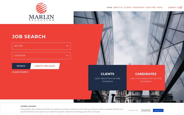 Screenshot of marlinselection.com