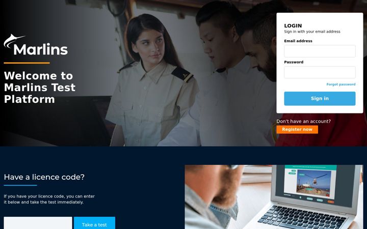 Screenshot of marlinstests.com