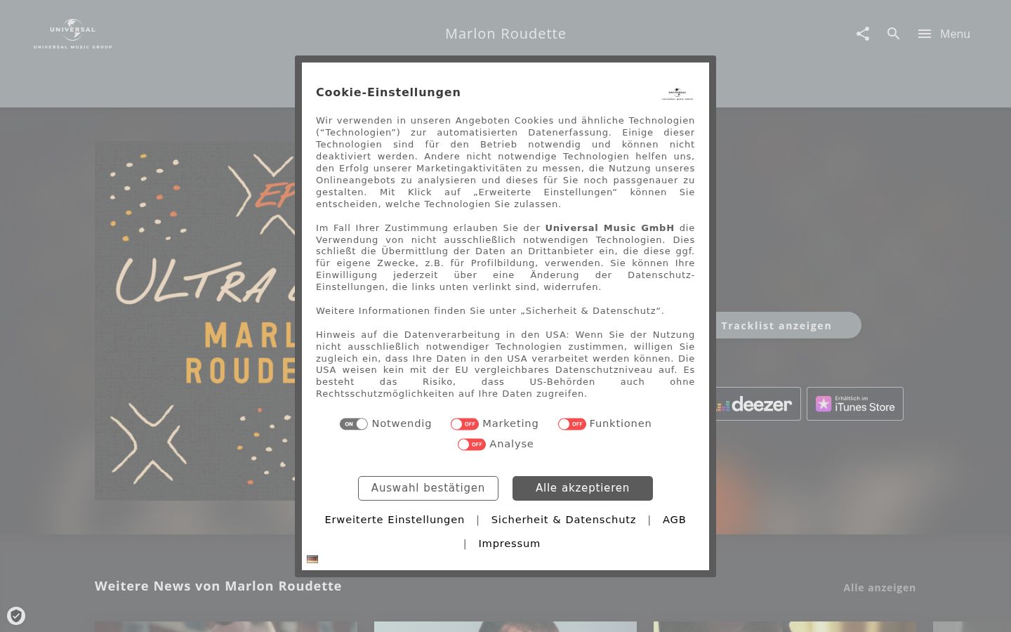 Screenshot del banner di consenso mostrato prima di qualsiasi interazione
