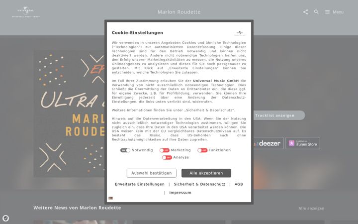 Screenshot of marlonroudette.de