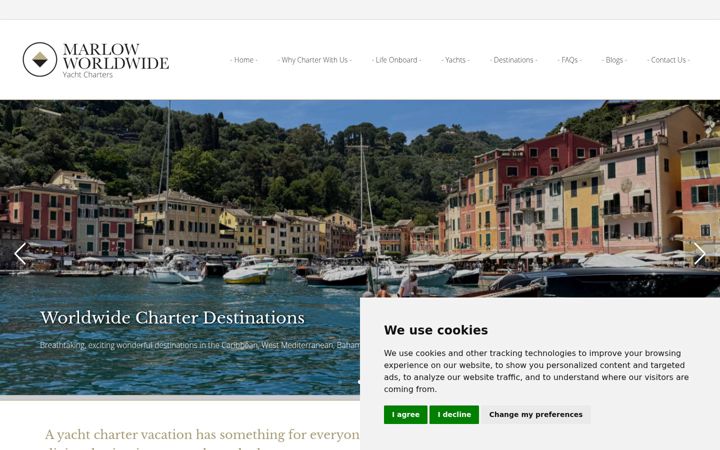 Screenshot of marlowyachtcharters.com