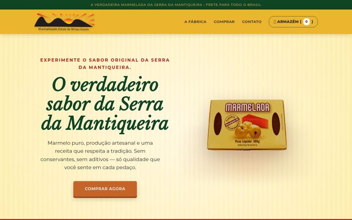 Screenshot of marmelopolisdoces.com.br