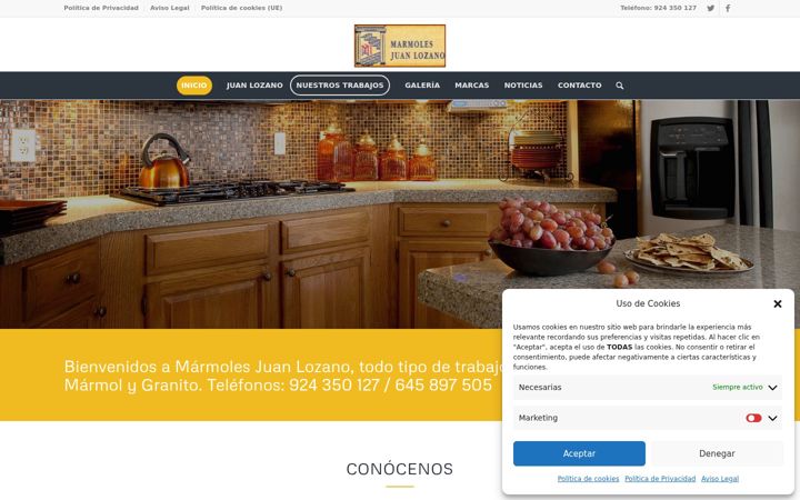 Screenshot of marmolesjuanlozano.com