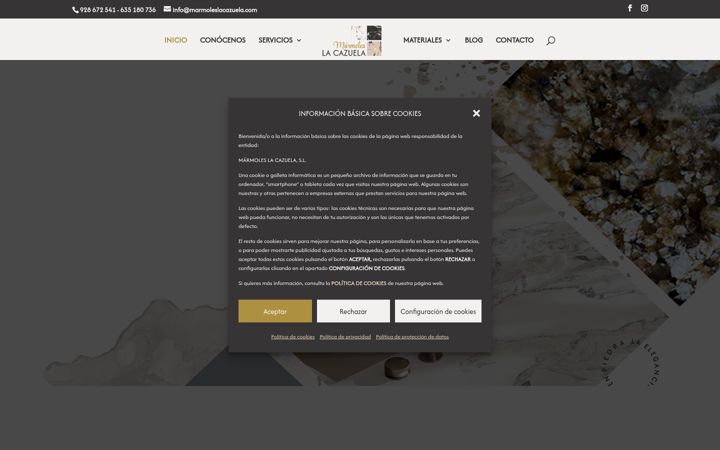 Screenshot of marmoleslacazuela.com