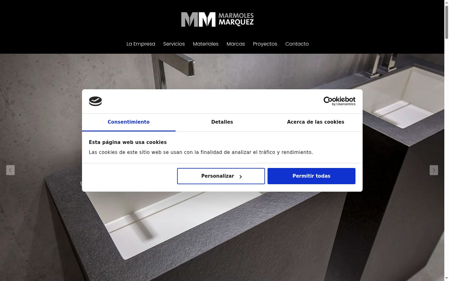 Skärmbild av samtyckesbannern som visades före någon interaktion