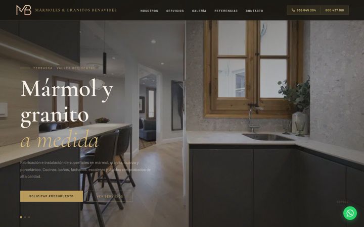 Screenshot of marmolesygranitosbenavides.com