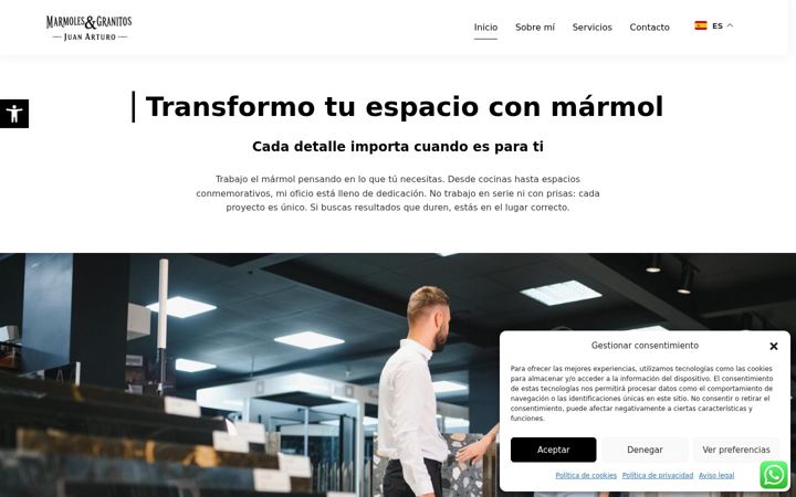 Screenshot of marmolesygranitosjuanarturo.com