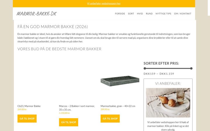 Screenshot of marmor-bakke.dk
