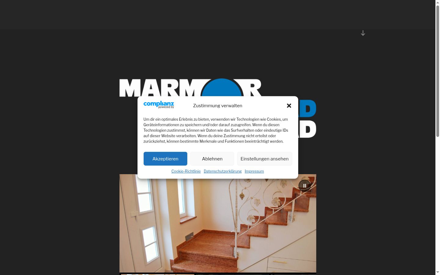 Screenshot del banner di consenso mostrato prima di qualsiasi interazione