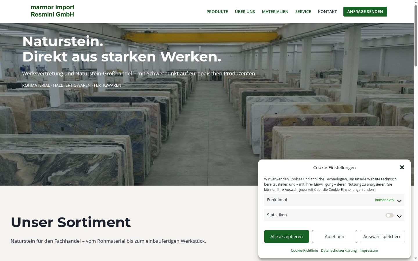 Screenshot del banner di consenso mostrato prima di qualsiasi interazione