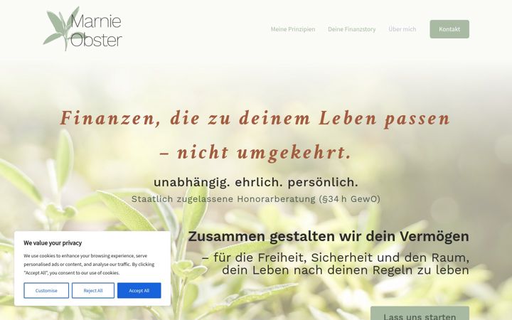 Screenshot of marnieobster.de