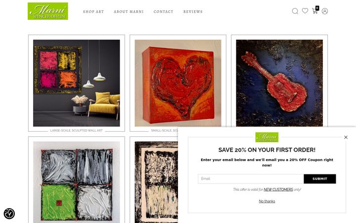 Screenshot of marnispencerdevlinart.com