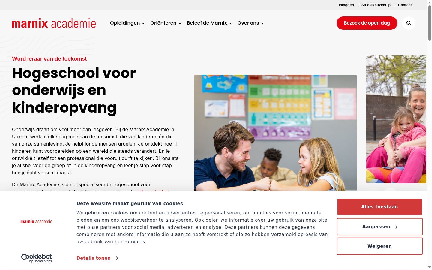 Screenshot van de toestemmingsbanner zoals getoond vóór enige interactie