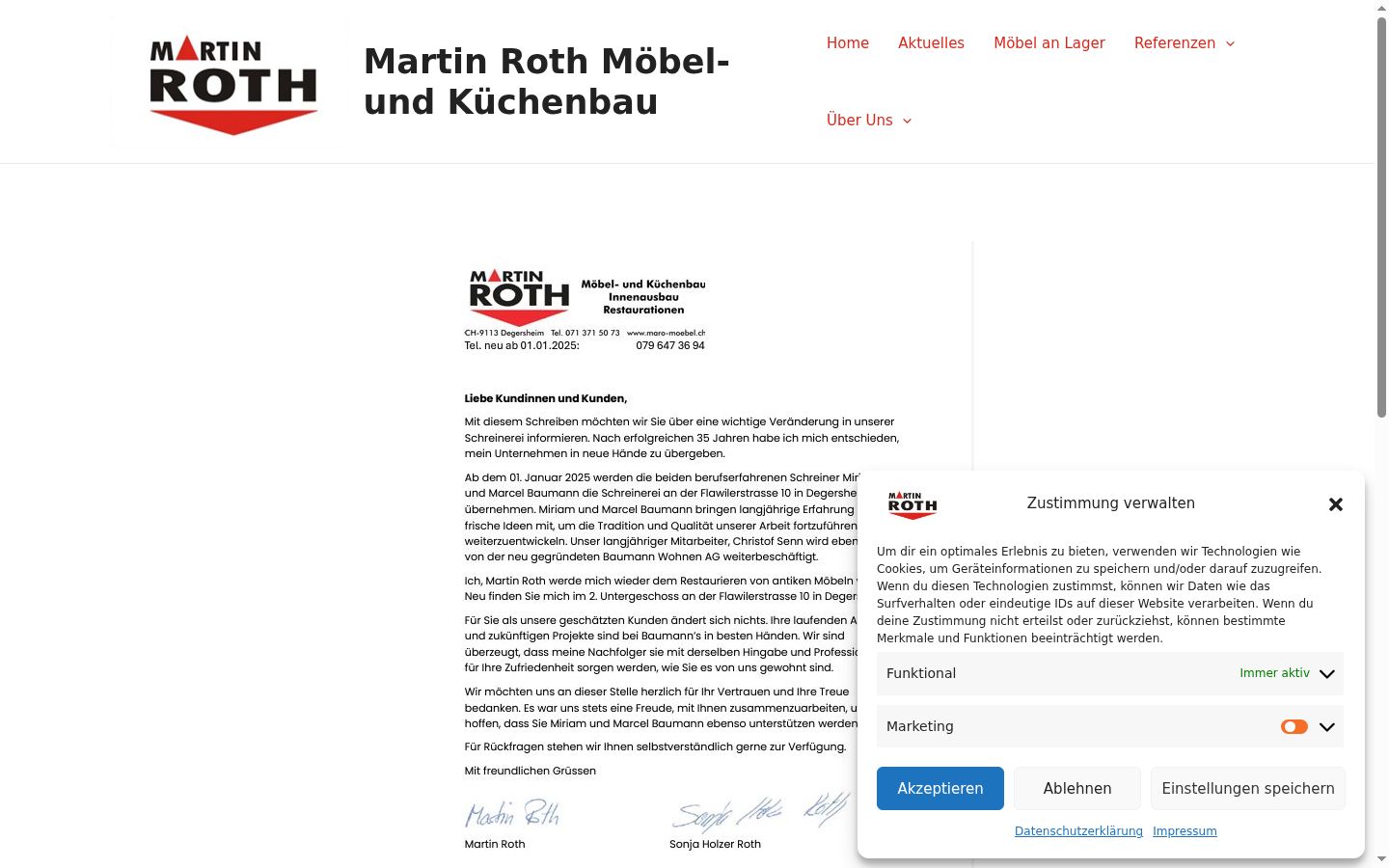 Screenshot del banner di consenso mostrato prima di qualsiasi interazione