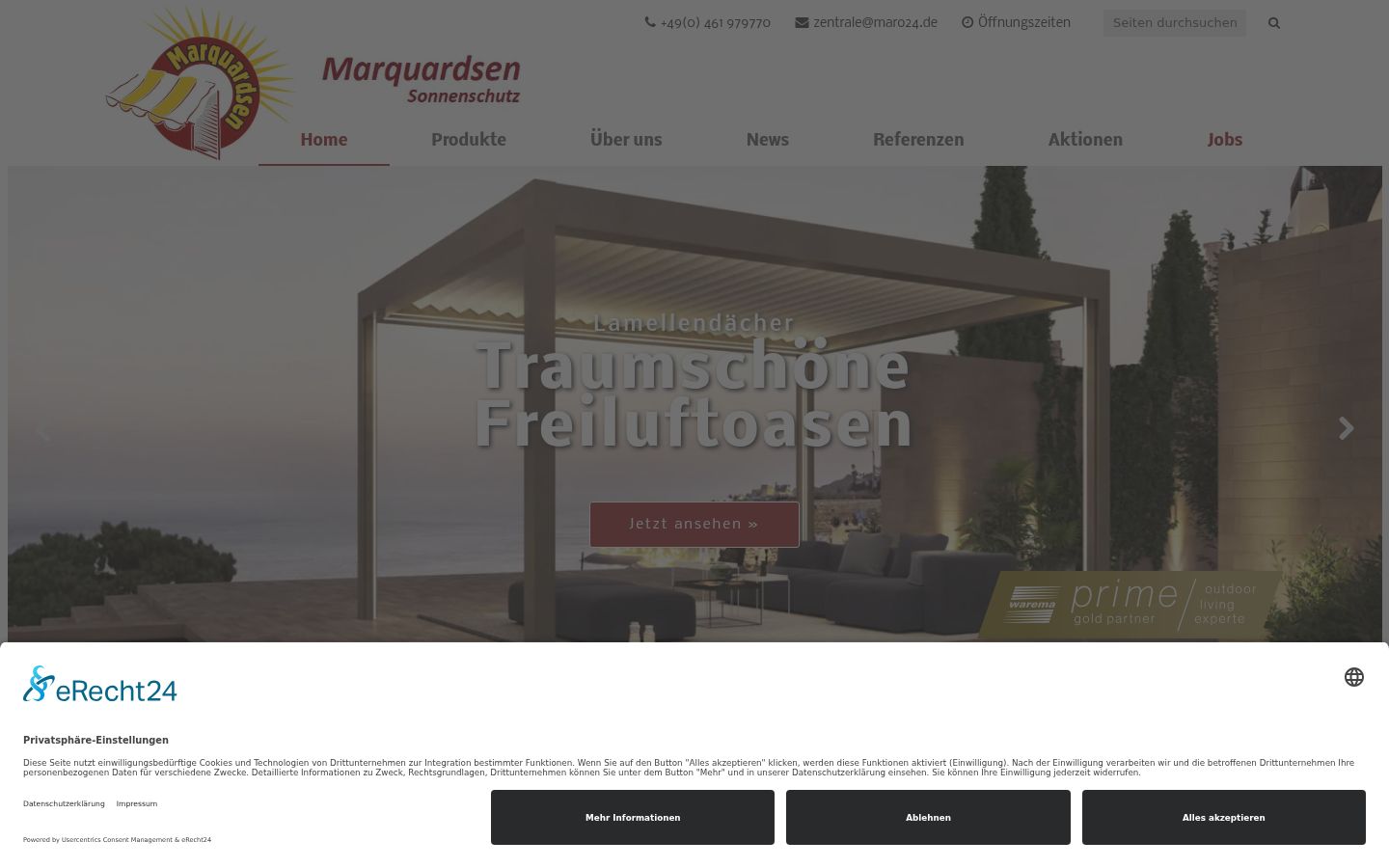 Skärmbild av samtyckesbannern som visades före någon interaktion