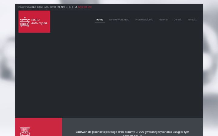 Screenshot stránky maroautomyjnia.pl