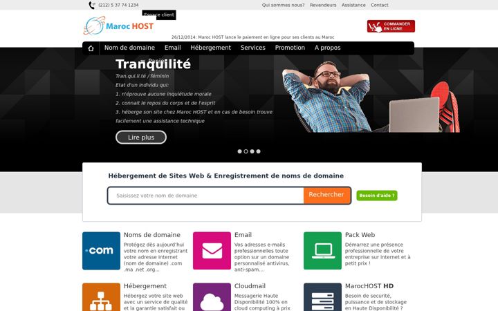 Screenshot of marochost.com