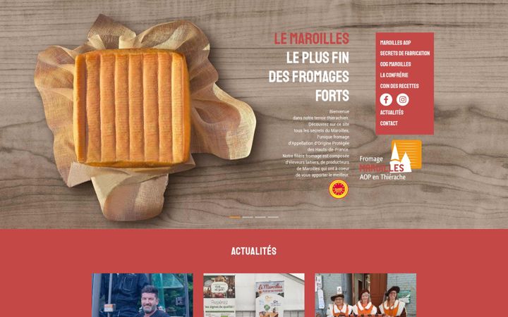 Screenshot of maroilles-aop.fr