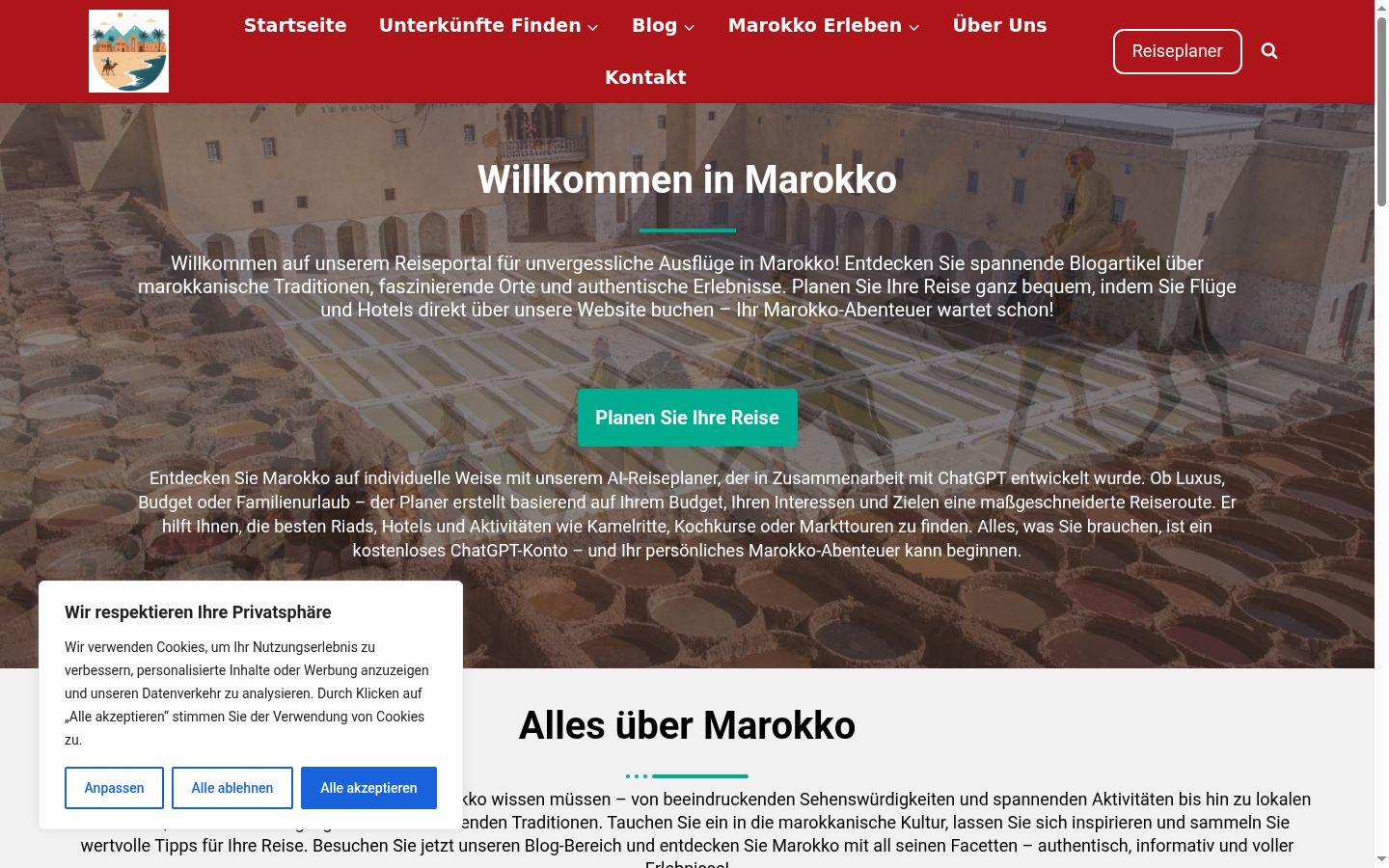 Képernyőkép a bármilyen interakció előtt megjelenő hozzájárulási bannerről