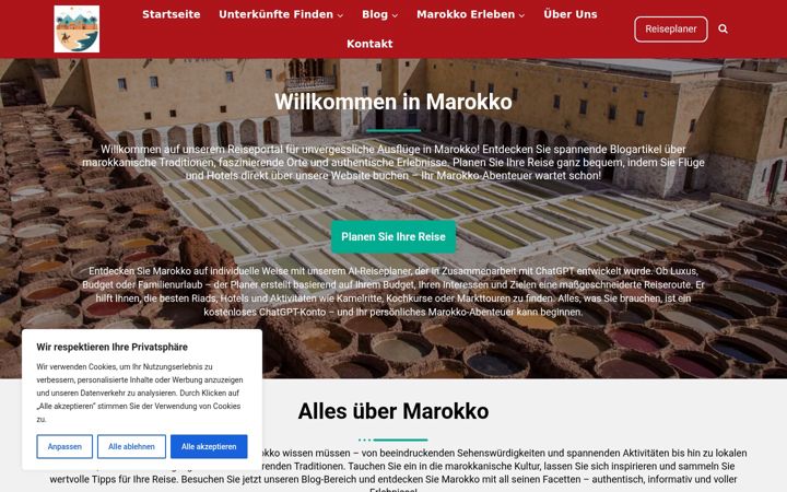 Screenshot of marokkoausflug.com