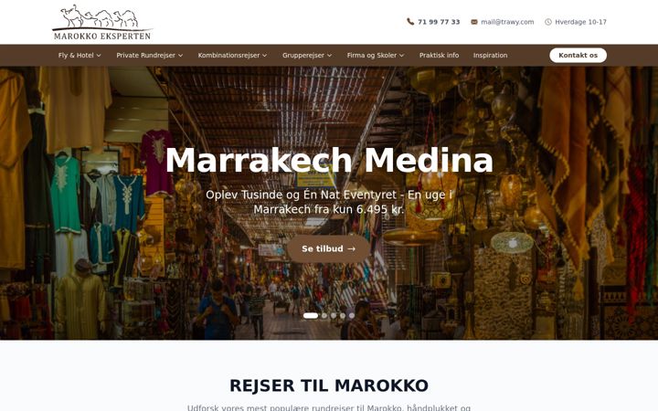 Screenshot von marokkoeksperten.dk