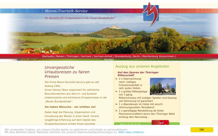 Screenshot of maron-touristik.de