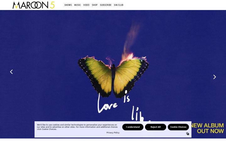 Screenshot von maroon5.com