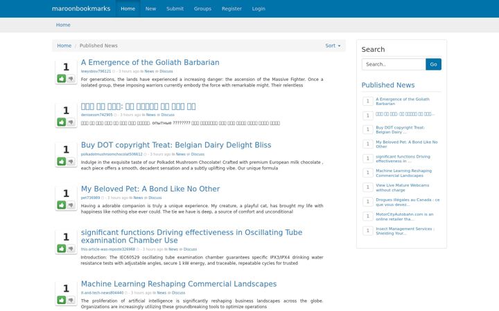 Screenshot of maroonbookmarks.com
