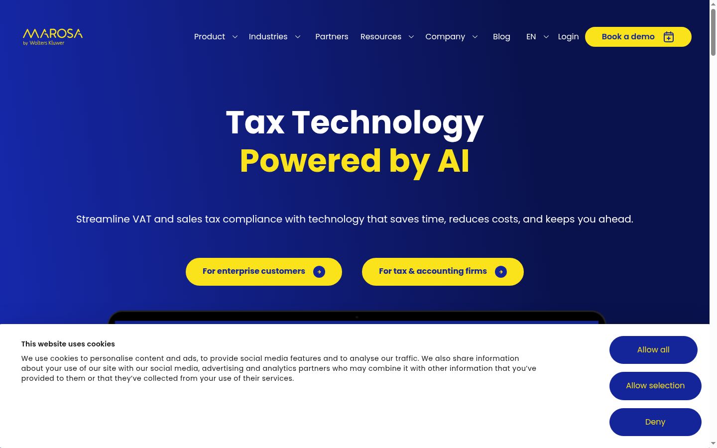 Captura de ecrã do banner de consentimento apresentado antes de qualquer interação