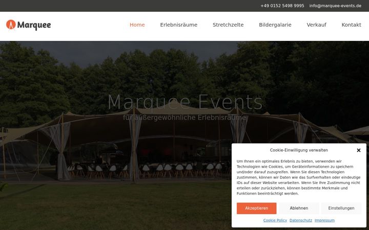 Screenshot of marquee-events.de