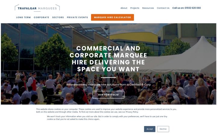 Screenshot of marqueehire.co.uk