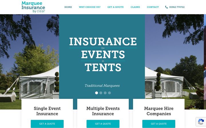 Screenshot of marqueeinsurance.co.uk